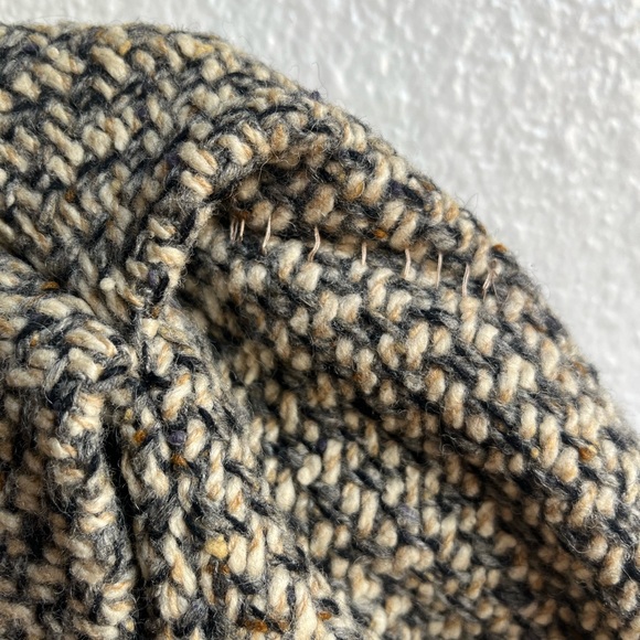 Vintage 100% Wool Coat Houndstooth Grey and Tan KAREN brand - Picture 8 of 10